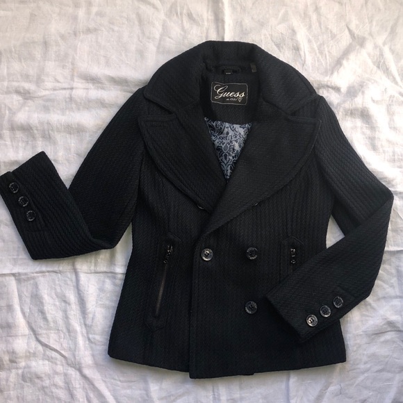 Guess Jackets & Blazers - Pre-Owned Womens Small Guess short peacoat
